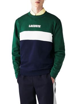 Sweat Lacoste Block Vert pour Homme