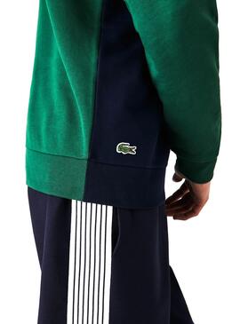 Sweat Lacoste Block Vert pour Homme