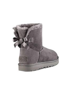 Bootss UGG Mini Bailey Bow II Gris Femme