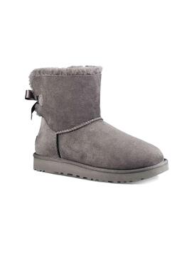 Bootss UGG Mini Bailey Bow II Gris Femme