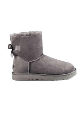 Bootss UGG Mini Bailey Bow II Gris Femme