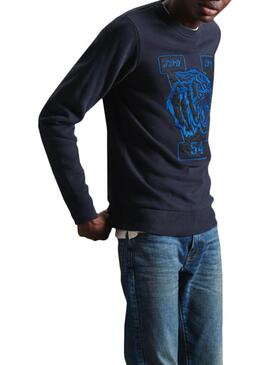 Sweat Superdry Vintage Bleu marine pour Homme