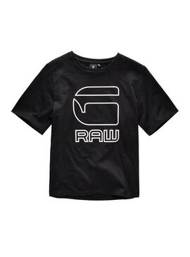 T-Shirt G Star Raw Logo Noir pour Fille