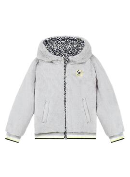 Veste 3 Pommes Animal Gris pour Fille