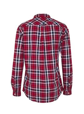 Chemise Tommy Jeans Faded Checks Rouge pour Homme
