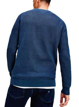 Pull Tommy Jeans Washed Bleu pour Homme