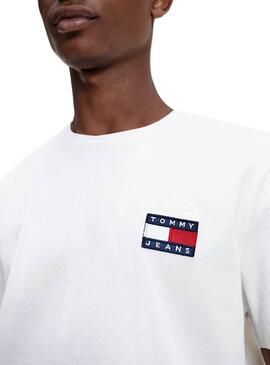 T-Shirt Tommy Jeans Big Patch Blanc pour Homme