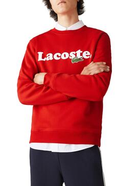 Sweat Lacoste Italic Rouge pour Homme