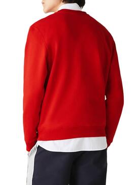 Sweat Lacoste Italic Rouge pour Homme