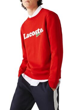 Sweat Lacoste Italic Rouge pour Homme