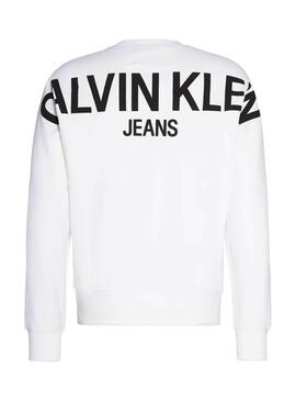 Sweat Calvin Klein Jeans Crew Blanc Homme