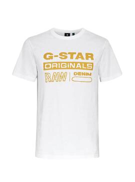 T-Shirt G-Star Raw Wavy Blanc pour Homme