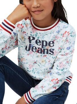 Sweat Pepe Jeans Torence Blanc pour Fille