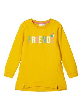 Sweat Name It Flaschool Jaune pour Fille
