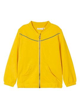 Sweat Name It Flukka Jaune pour Fille