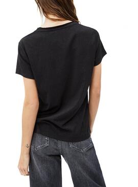 T-Shirt Pepe Jeans Dafne Noire pour Femme