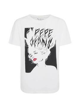 T-Shirt Pepe Jeans Fabiana Blanc pour Femme