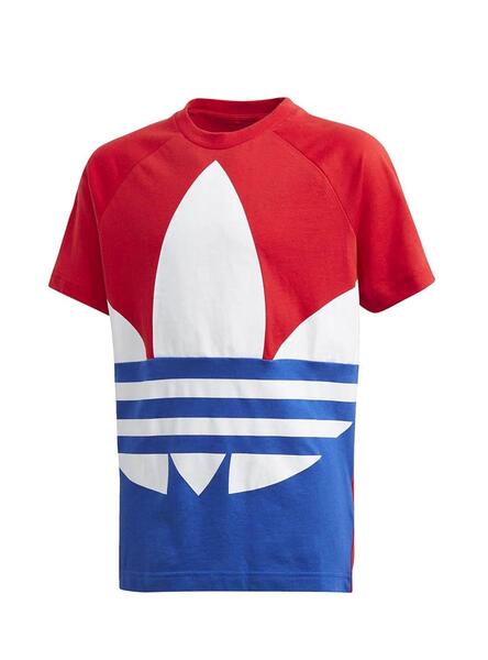 T-Shirt Adidas Big Trefoil Rouge et Bleu pour Garçon