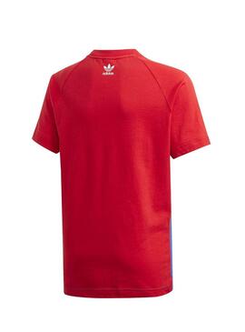 T-Shirt Adidas Big Trefoil Rouge et Bleu pour Garçon