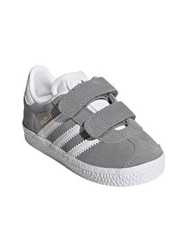 Baskets Adidas Gazelle Mini Gris Fille et Garçon