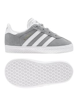 Baskets Adidas Gazelle Mini Gris Fille et Garçon