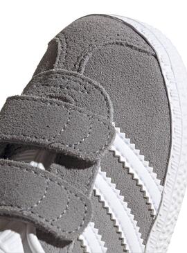 Baskets Adidas Gazelle Mini Gris Fille et Garçon