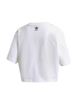 T-Shirt Adidas Big Trefoil Crop Blanc pour Femme