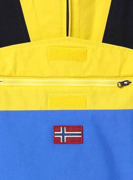 Veste kangourou Napapijri Rainforest Block Bleu y Jaune