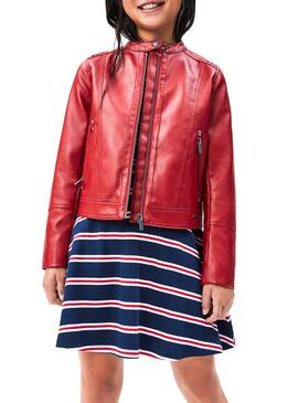 Veste Pepe Jeans Biker Anis Rouge Fille