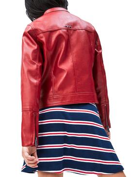 Veste Pepe Jeans Biker Anis Rouge Fille