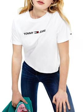 T-Shirt Tommy Jeans Modern  Logo Blanc pour Femme