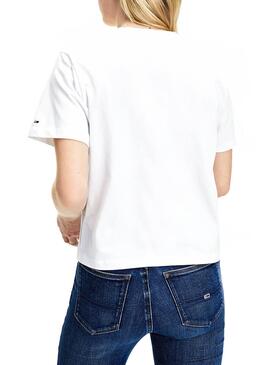 T-Shirt Tommy Jeans Modern  Logo Blanc pour Femme