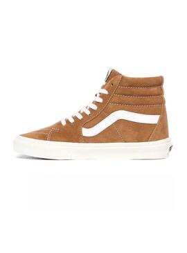 Baskets Vans SK8-HI Cuir Camel Homme et Femme