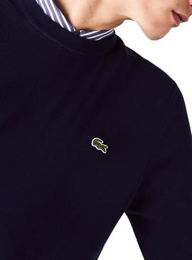Pull Lacoste Ronde Bleu Bleu marine pour Homme