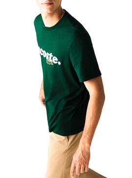 T-Shirt Lacoste Italic Vert pour Homme