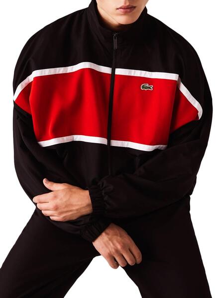 Surv tement Lacoste Sport Noire et Rouge pour Homme