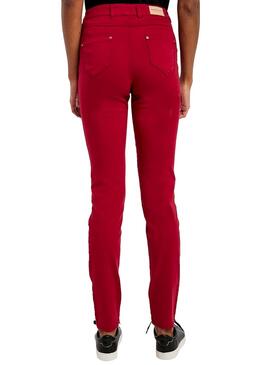 Pantalon Naf Naf Skinny Rouge pour Femme