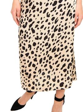 Jupe Only Mayra Animal Print Beige pour Femme