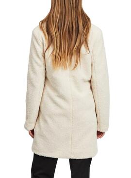Manteaux Vila Viliosi Teddy Beige pour Femme