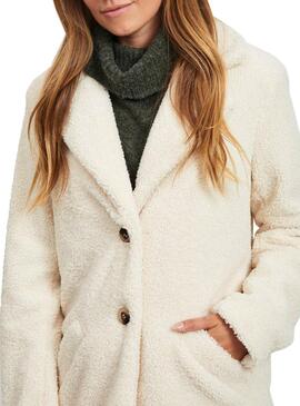 Manteaux Vila Viliosi Teddy Beige pour Femme