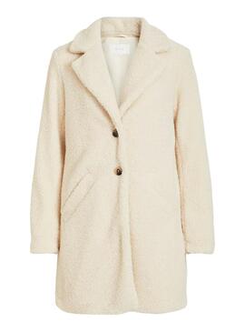 Manteaux Vila Viliosi Teddy Beige pour Femme