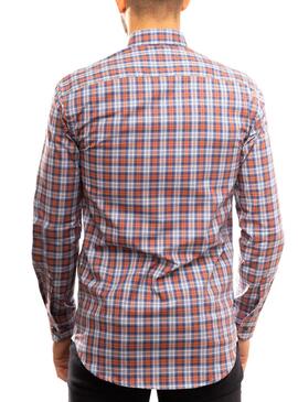 Chemise Klout Cadres Orange et Bleu pour Homme