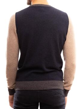 Pull Klout Block Bleu Marin pour Homme