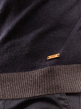 Pull Klout Block Bleu Marin pour Homme