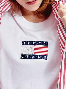 T-Shirt Tommy Jeans Star Blazer Blanc Femme