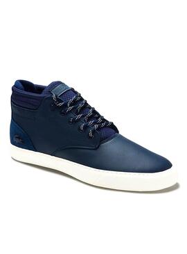 Bottines Lacoste Esparre en cuir Marin pour Homme