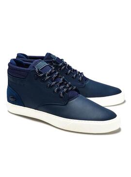 Bottines Lacoste Esparre en cuir Marin pour Homme