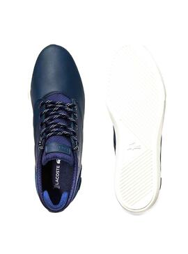 Bottines Lacoste Esparre en cuir Marin pour Homme