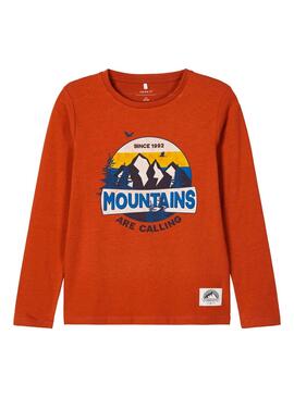 T-Shirt Name It Move Orange pour Garçon