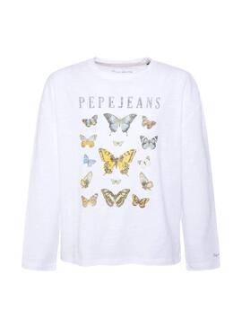 T-Shirt Pepe Jeans Mary Blanc pour Fille